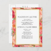 Roses rouges roses / Carte de partie de tronc flor (Devant / Derrière)