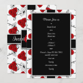 Roses rouges rubis - faire-part de mariage personn (Devant / Derrière)