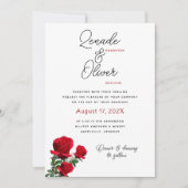 Roses rouges Simple Faire-part de mariage blanc (Devant)