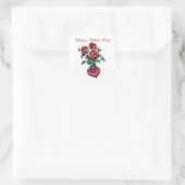 Roses rouges - Sticker Carré (Sac)