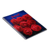 Roses rouges sur Blue Personal Flower Journal (Côté Droit)