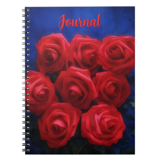 Roses rouges sur Blue Personal Flower Journal (Devant)