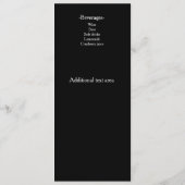 Roses rouges sur carte de menu de mariage noir (Dos)