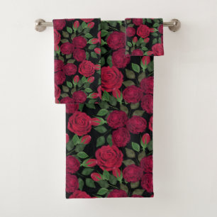 Roses rouges sur noir.