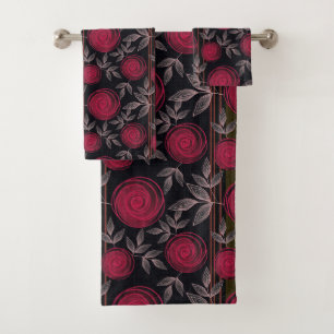 Roses rouges sur noir.