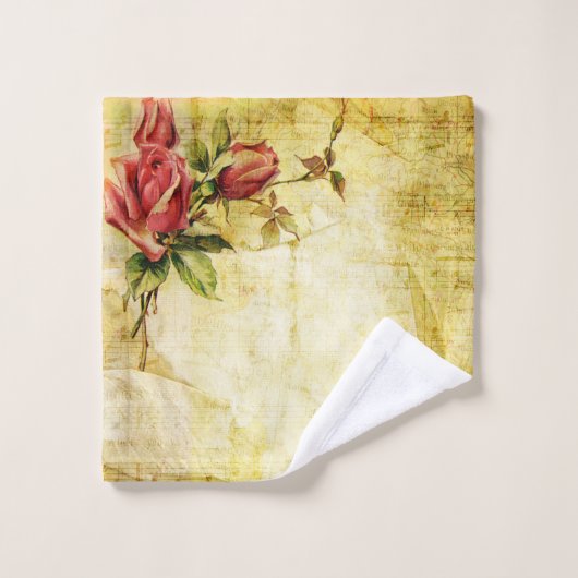 Roses rouges vintages, élégantes (Gant de toilette)