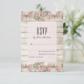 Roses Rustiques sur Bois RSVP de Mariage (Debout devant)