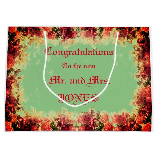 Roses - Sac Cadeau de Mariage (Devant)