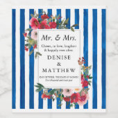 Roses sauvages & Blue Iolite Stripe Étiquette de v (Étiquettes simples)