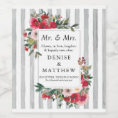 Roses sauvages et droplet du Nord Étiquette de vin (Étiquettes simples)