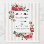 Roses sauvages et Étiquette de vin blanc de neige (Étiquettes simples)