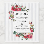 Roses sauvages et Étiquette de vin de la brise tro (Étiquettes simples)