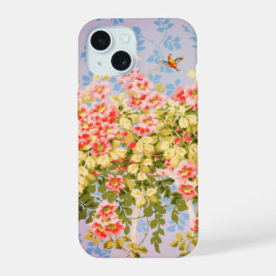 Roses SAUVAGES, FEUILLES VERTS, OISEAU VOLANT DANS