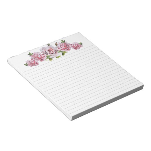 Roses sculptés sur un bloc-notes de taille moyenne (Incliné)
