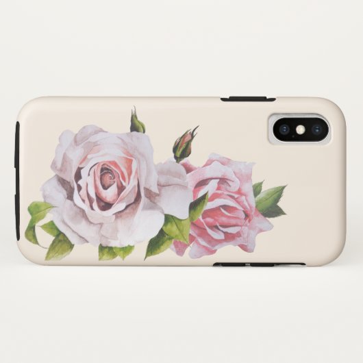Roses sculpturaux sur un coque iphone (Dos (Horizontal))