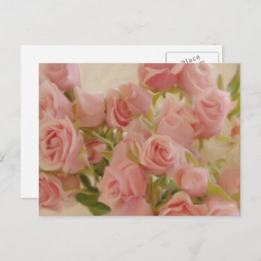Roses sur cartes postales en toile (Devant / Derrière)