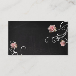 Roses sur des cartes de visite de tableau