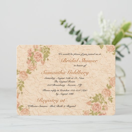 Roses Sur Invitation Stucco (Debout devant)