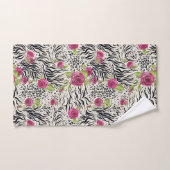 Roses sur le motif animal (Serviette à main)