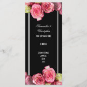 Roses sur le programme de mariage d'église noire (Devant)