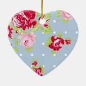 Roses Sur Ornement Bleu (Dos)