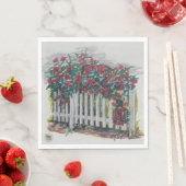 Roses sur une serviette en papier de clôture (En situation)