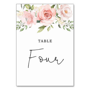 roses teintées de rose pour numéro de table de mar