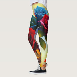 Roses Tricolor, Leggings Full Print