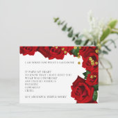 Roses turcs rouges Je suis désolé Carte d'excuses (Debout devant)