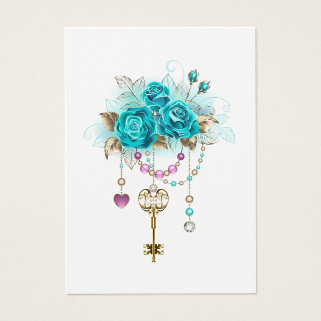 Roses turquoise avec touches (Devant)
