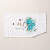 Roses turquoise avec touches (Serviette à main)