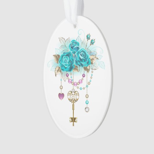 Roses turquoise avec touches (devant)