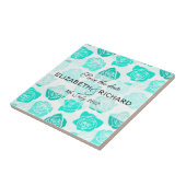 roses turquoise vintages "Sauvez la date" Carreau (Côté)