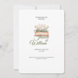 roses vase elegant wedding invitation kaart