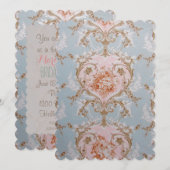 Roses victoriens - Invitations / RSVP Antoinette (Devant / Derrière)