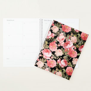 Roses victoriens roses sur Motif noir