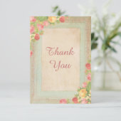 Roses Vintage Élégantes Merci (Debout devant)