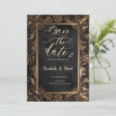 Roses Vintage Frame Gotisch Save The Date (Staand voorkant)