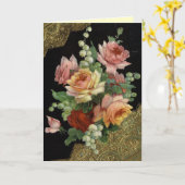 Roses vintages Bonne carte d'anniversaire (Fleur jaune)