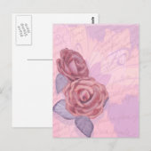 roses vintages, carte postale (Devant / Derrière)