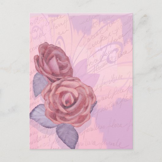 roses vintages, carte postale (Devant)