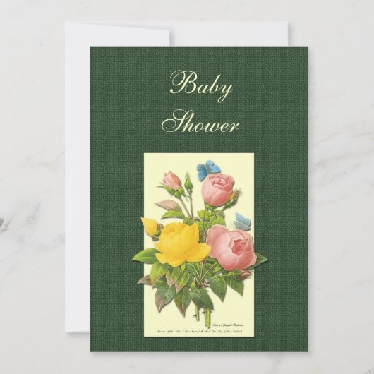 Roses vintages Custom Baby Shower Invitations (Devant)