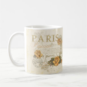 Roses vintages de Paris de style de KRW et tasse