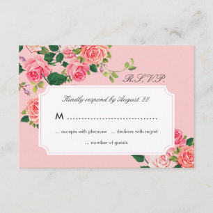 Roses vintages épousant la carte de RSVP