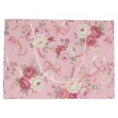 Roses vintages et rubans Grand sac cadeau (Dos)