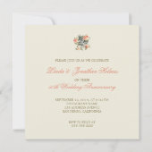 Roses vintages - invitation mariage anniversaire (Dos)
