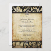 Roses Vintages Invitations Black + parchemin 5x7 (Dos)