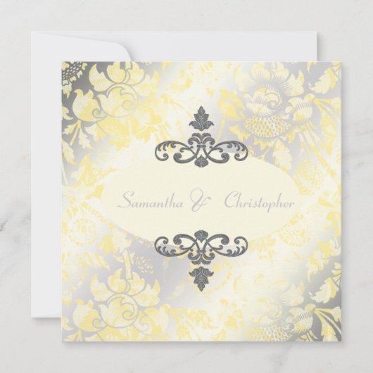 Roses Vintages + invitations jaunes/grises (Devant)