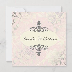 Roses Vintages + Invitations Pink/Faux Silver/Grey