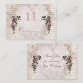 roses vintages rose clair Table Place carte (Devant / Derrière)